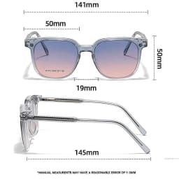 HBK Fashion Men's Magnetic Clip Sunglasses Set Flip Function 2-in-1 Vintage Polarized Sunglasses Women's Decorative Sunglasses