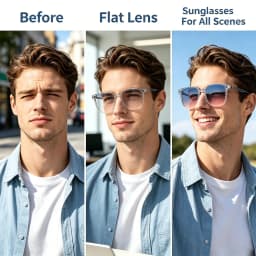 HBK Fashion Men's Magnetic Clip Sunglasses Set Flip Function 2-in-1 Vintage Polarized Sunglasses Women's Decorative Sunglasses