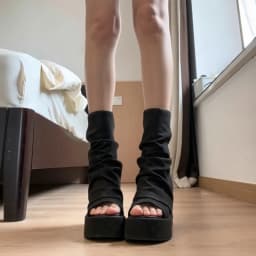Gothic Punk Cool Girl Summer Sandal Boots Trendy Streetwear Height Increase Shoes Platform Thick Sole Open Toe Mid Calf Boots