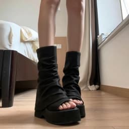 Gothic Punk Cool Girl Summer Sandal Boots Trendy Streetwear Height Increase Shoes Platform Thick Sole Open Toe Mid Calf Boots