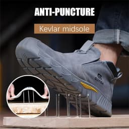 Wear Resistant Men's Safety Boots Soft Work Sneakers Anti Impact Anti Piercing Fashion Comfort Outdoor Men's Shoes