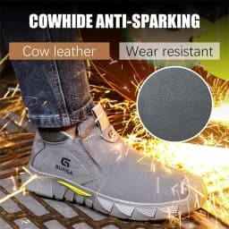 Wear Resistant Men's Safety Boots Soft Work Sneakers Anti Impact Anti Piercing Fashion Comfort Outdoor Men's Shoes