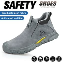 Wear Resistant Men's Safety Boots Soft Work Sneakers Anti Impact Anti Piercing Fashion Comfort Outdoor Men's Shoes
