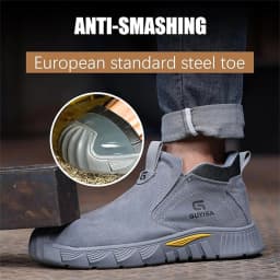 Wear Resistant Men's Safety Boots Soft Work Sneakers Anti Impact Anti Piercing Fashion Comfort Outdoor Men's Shoes