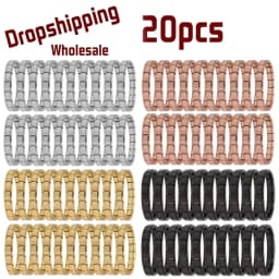 Hapiship 20Pcs 9mm Italian Charm Bracelet,Stainless Steel DIY Composable Chain,Solid‑Color,Wholesale Dropshipping for Men Women