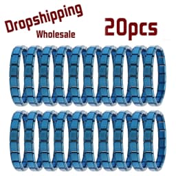 Hapiship 20Pcs 9mm Italian Charm Bracelet,Stainless Steel DIY Composable Chain,Solid‑Color,Wholesale Dropshipping for Men Women