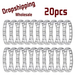 Hapiship 20Pcs 9mm Italian Charm Bracelet,Stainless Steel DIY Composable Chain,Solid‑Color,Wholesale Dropshipping for Men Women