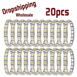 Hapiship 20Pcs 9mm Italian Charm Bracelet,Stainless Steel DIY Composable Chain,Solid‑Color,Wholesale Dropshipping for Men Women