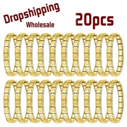 Hapiship 20Pcs 9mm Italian Charm Bracelet,Stainless Steel DIY Composable Chain,Solid‑Color,Wholesale Dropshipping for Men Women