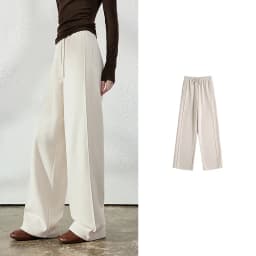 TOYOUTH Women's Glutinous Rice Velvet Straight Leg Pants 2026 Autumn New Soft Hip Concealing Leg Shaping Relaxed Trousers