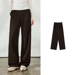TOYOUTH Women's Glutinous Rice Velvet Straight Leg Pants 2026 Autumn New Soft Hip Concealing Leg Shaping Relaxed Trousers