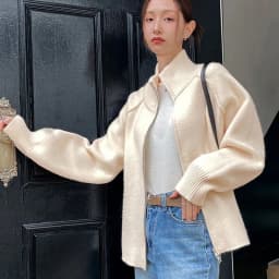 Lazy Style Sweater Jacket for Women 2026 Autumn Winter Thicken Warm Soft Knitted Cardigans Fashion Zipper Stand Collar Cardigan
