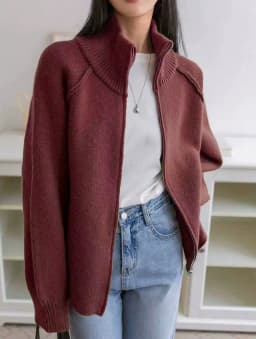 Lazy Style Sweater Jacket for Women 2026 Autumn Winter Thicken Warm Soft Knitted Cardigans Fashion Zipper Stand Collar Cardigan