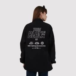Unisex Black Zipper Jacket, Jinx Manhwa Team Black Jaekyung Cosplay Coat MMA Fight Championship Casual Costume