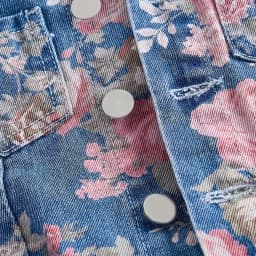Vintage Washed Floral Print Denim Overalls For Women Adjustable Strap Wide Leg Elegant Daily Fashion Jumpsuit