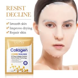 30PCS Collagen Facial Mask, Anti-Aging & Hydrating Mask Pack, Deep Moisturizing, Improve Dry Skin, Smooth & Repair Skin, Daily Face Care Masks for All Skin Type