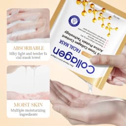 30PCS Collagen Facial Mask, Anti-Aging & Hydrating Mask Pack, Deep Moisturizing, Improve Dry Skin, Smooth & Repair Skin, Daily Face Care Masks for All Skin Type