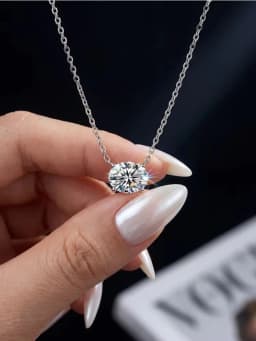 Fashion Luxury Real 2CT Oval Moissanite Diamond Necklace For Women Engagement Party High Quality Jewelry