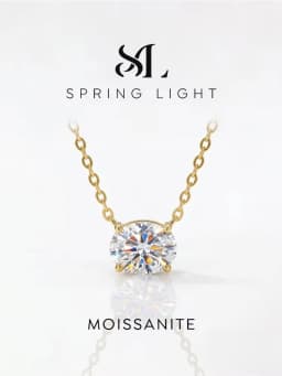 Fashion Luxury Real 2CT Oval Moissanite Diamond Necklace For Women Engagement Party High Quality Jewelry