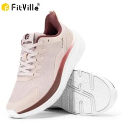 FitVille Women's Extra Wide Walking Sneakers, Breathable Lightweight Running Shoes with Arch Support for Flat Feet and Heel Pain