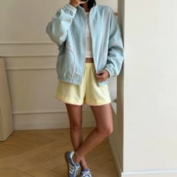 Women Sweet Casual Oversized Denim Jacket Pom-pom Contrast Stitch Decor Stand Collar Full Zipper Drop Shoulder Loose Short Outer