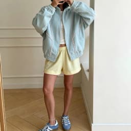Women Sweet Casual Oversized Denim Jacket Pom-pom Contrast Stitch Decor Stand Collar Full Zipper Drop Shoulder Loose Short Outer