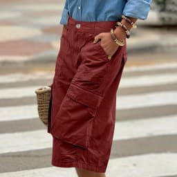 Cargo Shorts Women Multi Pocket Wide Leg Capri Pants Mid Waist Loose Fit Woven Summer Casual Outdoor Bermuda 3/4 Length Trousers