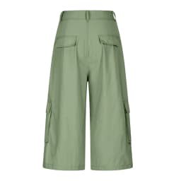Cargo Shorts Women Multi Pocket Wide Leg Capri Pants Mid Waist Loose Fit Woven Summer Casual Outdoor Bermuda 3/4 Length Trousers