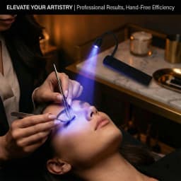 LED Lash Lamp 1W 395nm Fast Glue Curing Light and Portable Tweezers for Eyelash Extension Lash Extension Lamp Lash Tweezers Lamp