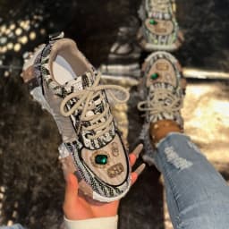 Women's Fashion Casual Shoes Water Diamond Thick Bottom Women's Sparkling Crystal Luxury Sports Shoes Designer Vulcanized Shoes
