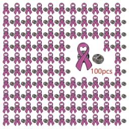 Pink Ribbon Pins Breast Cancer Awareness Enamel Lapel Pin for Women Pink Ribbon Brooch Pins Pink Hope Ribbon
