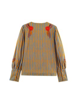 Summer New Women O-Neck Embroidery Jacket Retro Elegant Long Sleeve High Street Jacket Leisure Striped Loose Fashion Outwear