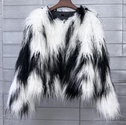 Women's Fur Coat Colorful Furry Pink Lamb Wool Faux Fur Coat Female Shaggy Sheepskin Coat Winter Artificial Fur Jacket