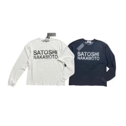 Men Waffle Knit Long Sleeve T-Shirt Satoshi Nakamoto Boxy Distressed Vintage Block Letter Front Print Tops
