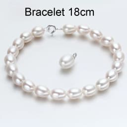 Real Natural White Freshwater Pearl Bracelet Women,Cute 925 Silver Pearl Strand Bracelet Ladies Wife Mother Birthday Gift White