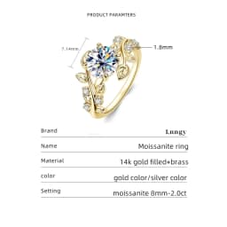 Lnngy Certified Round Cut Moissanite Halo Engagement Ring for Women Sparkling Lab Diamond Wedding Band Jewelry Gift