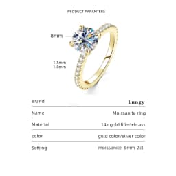 Lnngy Certified Round Cut Moissanite Halo Engagement Ring for Women Sparkling Lab Diamond Wedding Band Jewelry Gift
