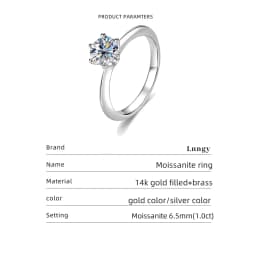 Lnngy Certified Round Cut Moissanite Halo Engagement Ring for Women Sparkling Lab Diamond Wedding Band Jewelry Gift