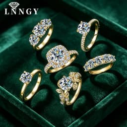 Lnngy Certified Round Cut Moissanite Halo Engagement Ring for Women Sparkling Lab Diamond Wedding Band Jewelry Gift