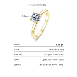Lnngy Certified Round Cut Moissanite Halo Engagement Ring for Women Sparkling Lab Diamond Wedding Band Jewelry Gift