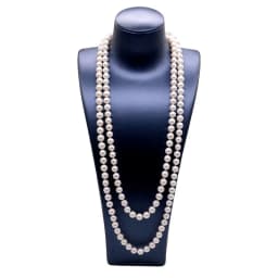 Pearl Long Necklace Natural Freshwater White Pearl Long Sweater Chain Engagement Dress Necklace Women Long Necklace