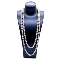 Pearl Long Necklace Natural Freshwater White Pearl Long Sweater Chain Engagement Dress Necklace Women Long Necklace