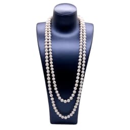 Pearl Long Necklace Natural Freshwater White Pearl Long Sweater Chain Engagement Dress Necklace Women Long Necklace