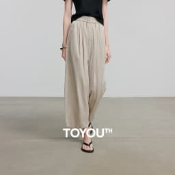 TOYOUTH Women Pants 2026 Summer New Lazy Relaxed Lightweight Casual Pants Cotton Crepe Texture Pleated Yamamoto Pants