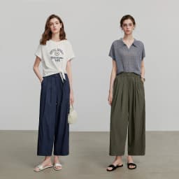 TOYOUTH Women Pants 2026 Summer New Lazy Relaxed Lightweight Casual Pants Cotton Crepe Texture Pleated Yamamoto Pants