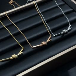 Electroplated 18K Gold Knot with Diamond Necklace for Women, High-End Jewelry Gift