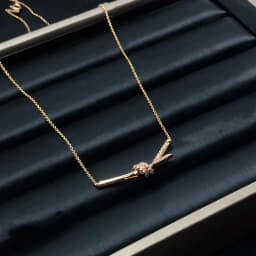 Electroplated 18K Gold Knot with Diamond Necklace for Women, High-End Jewelry Gift
