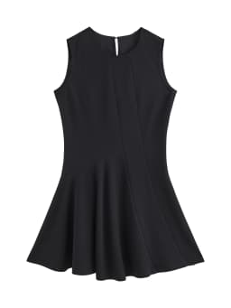 ZIQIAO French-style Black Mini Dress Women 2026 Summer New Style Fitted Waist Sleeveless Round Neck Short Dress Citywalk Dating