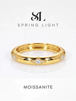 Fashion Shiny Real Round Moissanite Diamond Wedding Rings for Women Anniversary Party High Quality Jewelry Gift