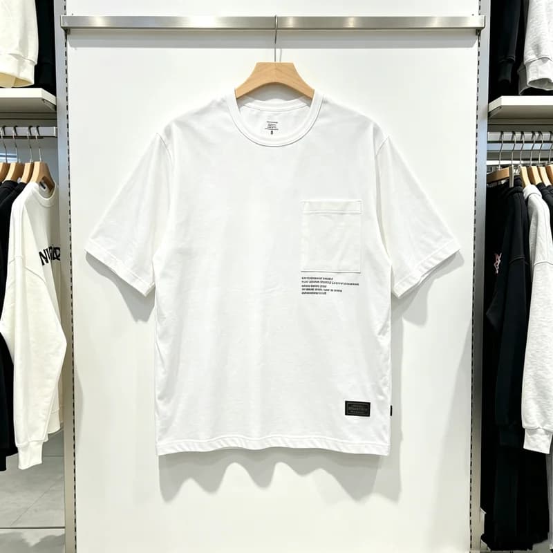Japan Tokyo NBHD Pockets Print Label T Shirt Men Women High Quality Black Gray White Loose Short Sleeve Cotton T-shirts Tops Tee